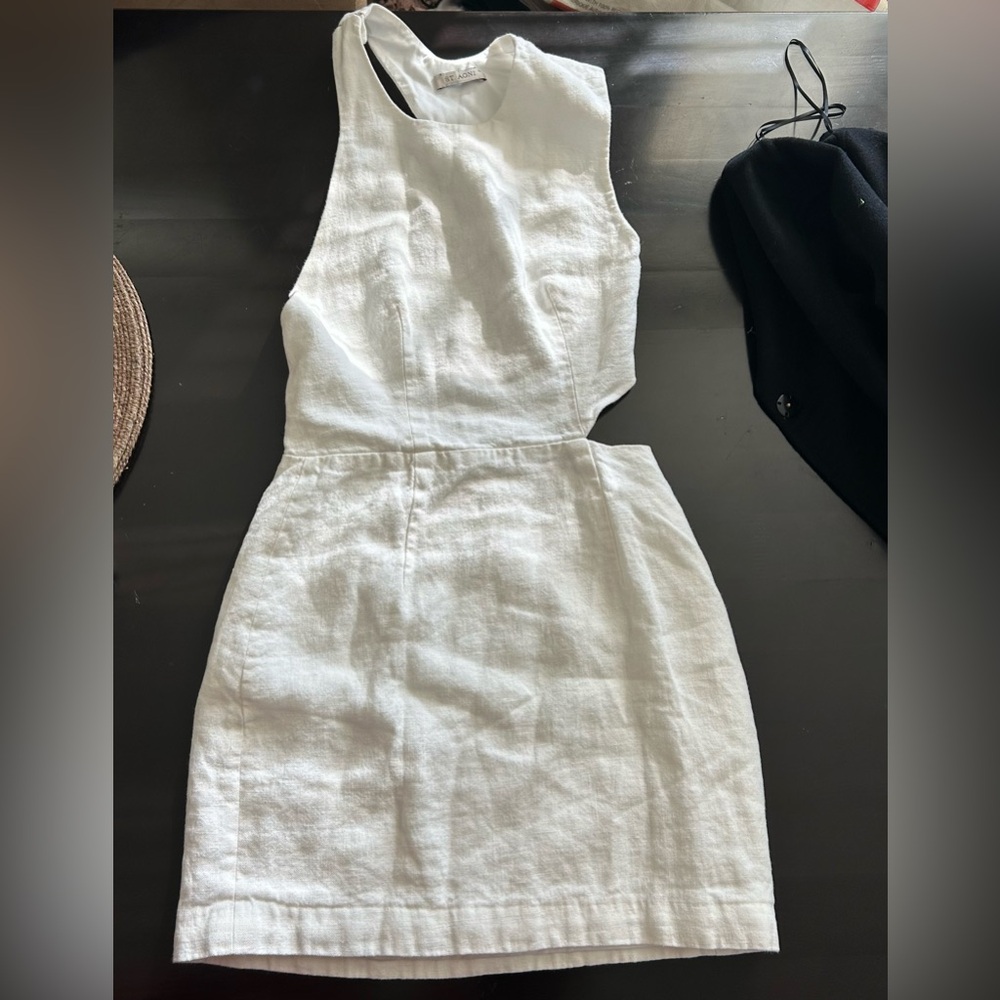 St. Agni Deconstructed Mini Dress in Ivory - Picture 5 of 8